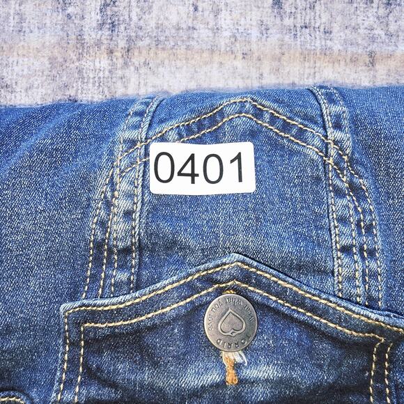 Torrid Denim Jean Jacket Womens Plus Size 3X Blue Button Up Stretch Classic Boho - Picture 11 of 12